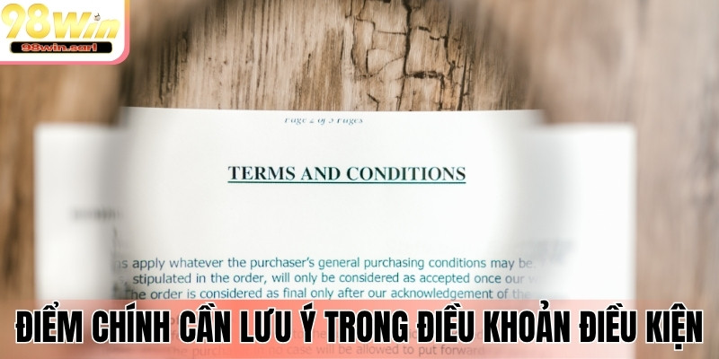 Những điểm chính cần lưu ý trong điều khoản điều kiện