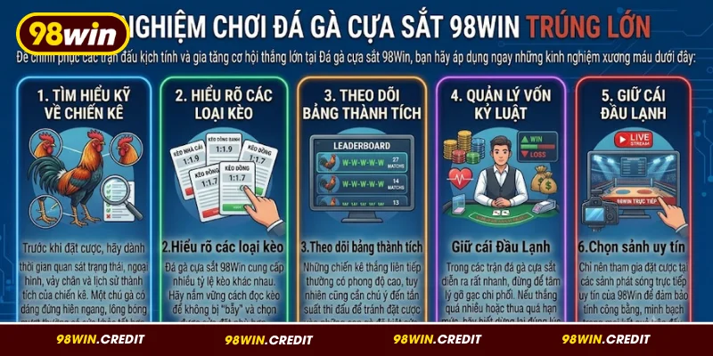 Áp dụng kinh nghiệm chơi đá gà cựa sắt tại 98Win