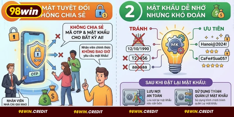 Bí quyết đặt lại mật khẩu 98Win dễ nhớ