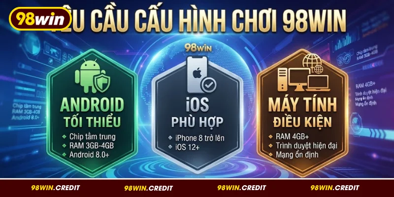 Cấu hình tối thiểu và đề xuất cho game 98Win