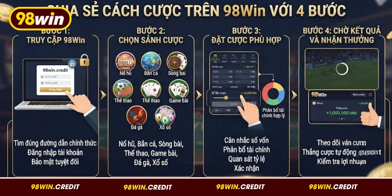 Chia sẻ cách cược trên 98Win với 4 bước