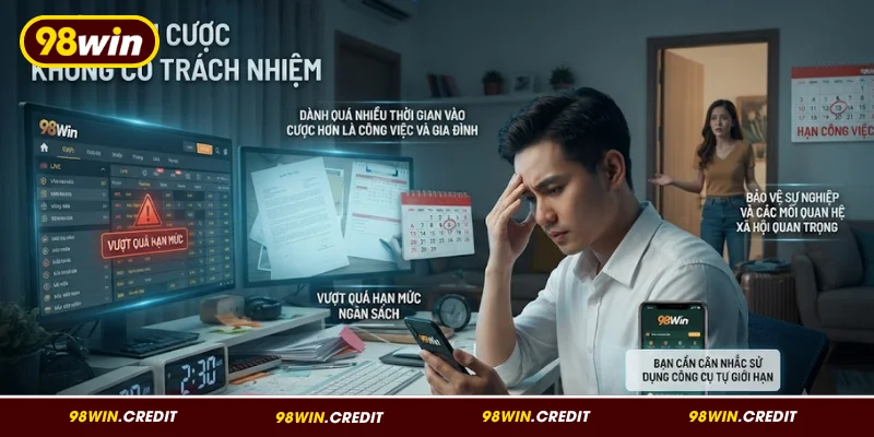 Dấu hiệu mất kiểm soát khi cá cược 98Win