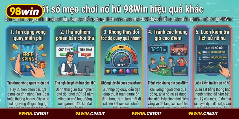 Mẹo chơi nổ hũ 98Win hiệu quả khác