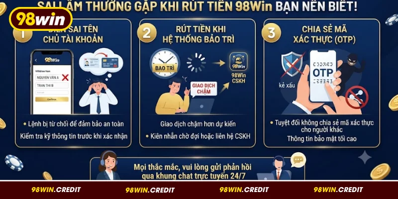 Những điều cần tránh trước khi rút thưởng trên 98Win