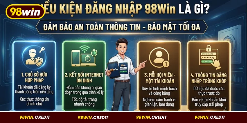 Tìm hiểu điều kiện đăng nhập 98Win